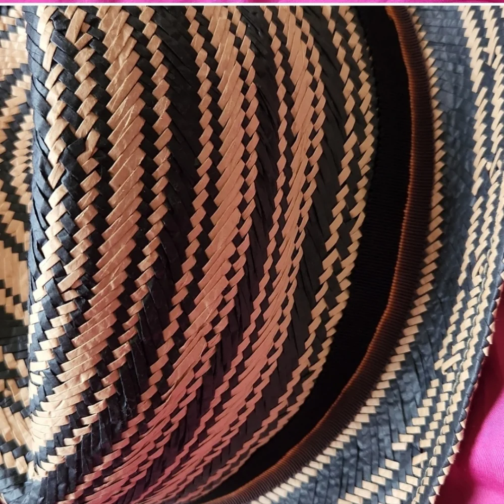 NWT BONPOINT CHAPEAU GARCON T6 straw hat striped UNISEX